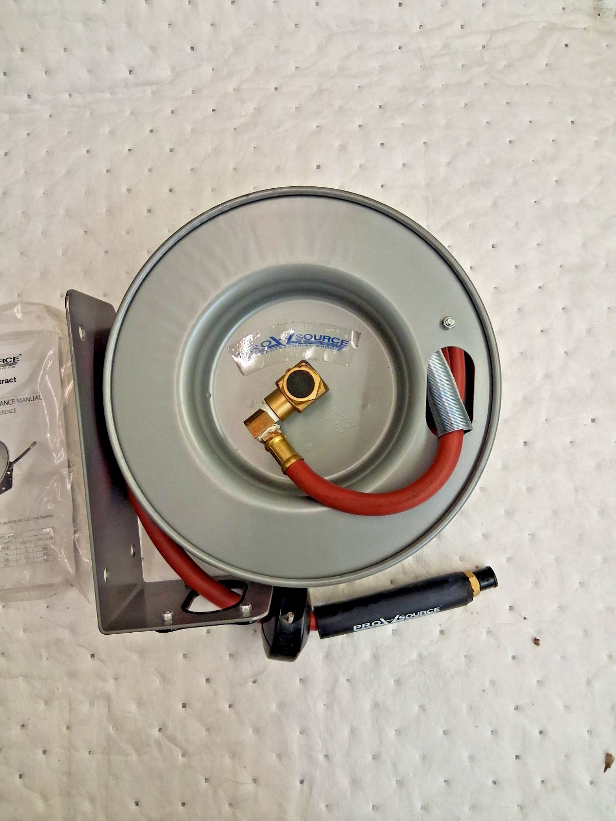 Pro-Source Spring Retractable Hose Reel with Hose 3/8" ID Hose x 20ft 2857532025