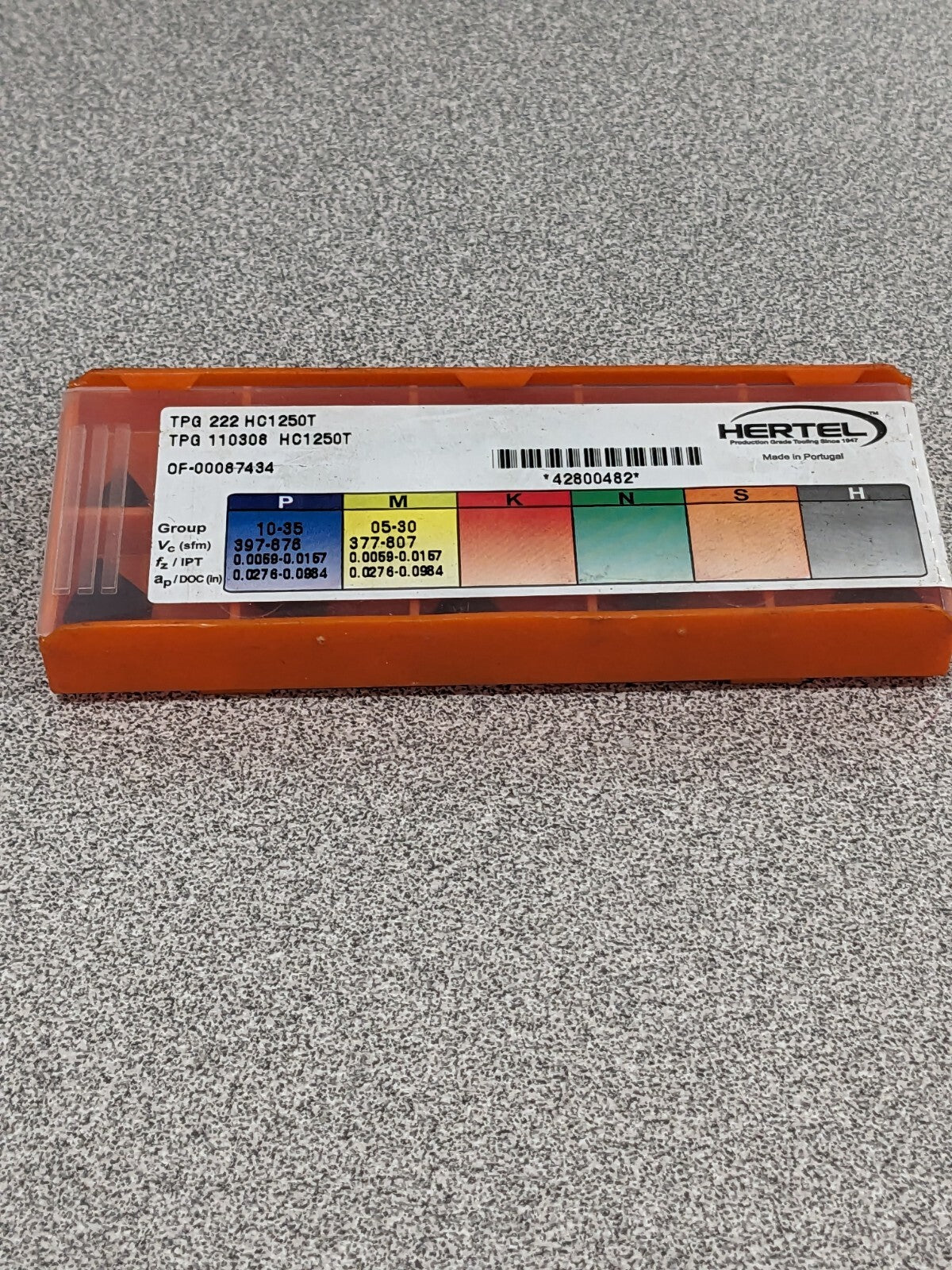 HERTEL Turning Insert: TPG222 HC1250T, Solid Carbide Qty 10 42800482