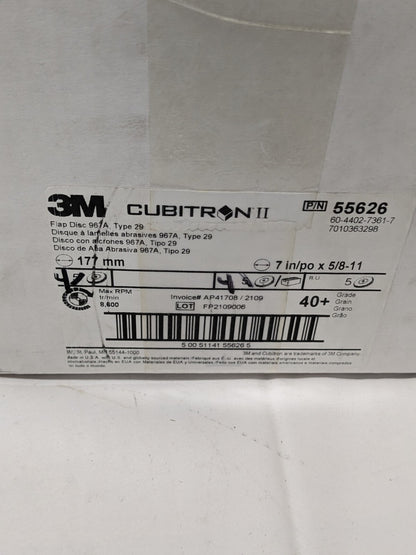 3M Flap Disc: 7" Dia, 40 Grit, Premium Ceramic Alumina, Type 29 Qty 4 7010363298