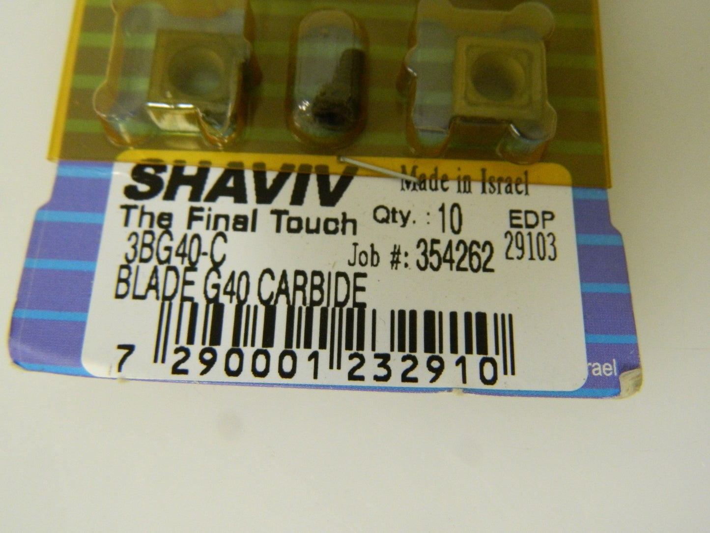 Shaviv Solid Carbide Blade Inserts QTY 10  3BG40-C