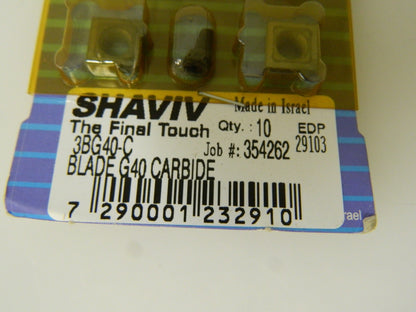 Shaviv Solid Carbide Blade Inserts QTY 10  3BG40-C