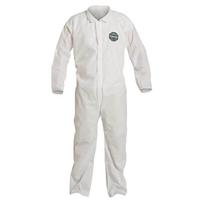 (25) DUPONT Disposable Coverall Sz XL Zipper&Stormflaps Closure PB120SWHXL002500
