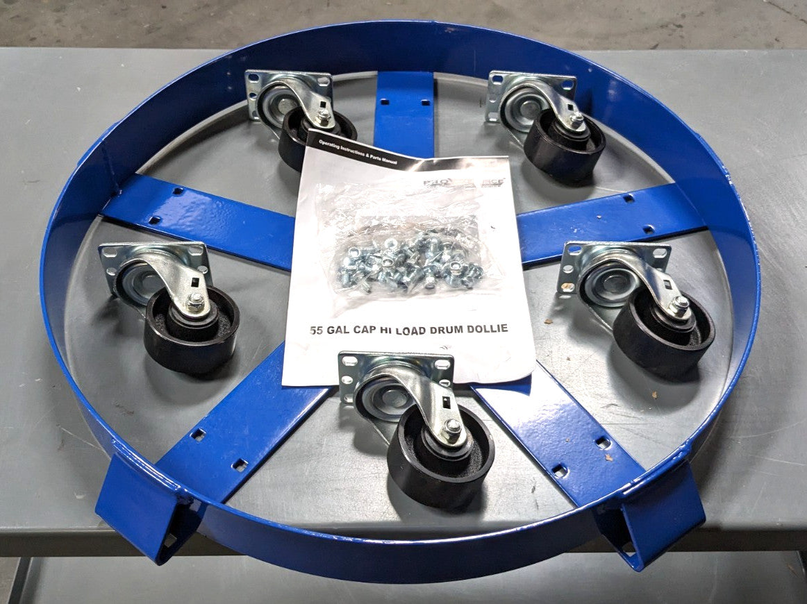 PRO-SOURCE Drum Caddy for 55 Gal Drums   5 Wheel   1250LB Capacity  TC0155