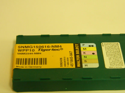 Walter Carbide Inserts SNMG544 NM4 Grade WPP10 Qty 10 5092436