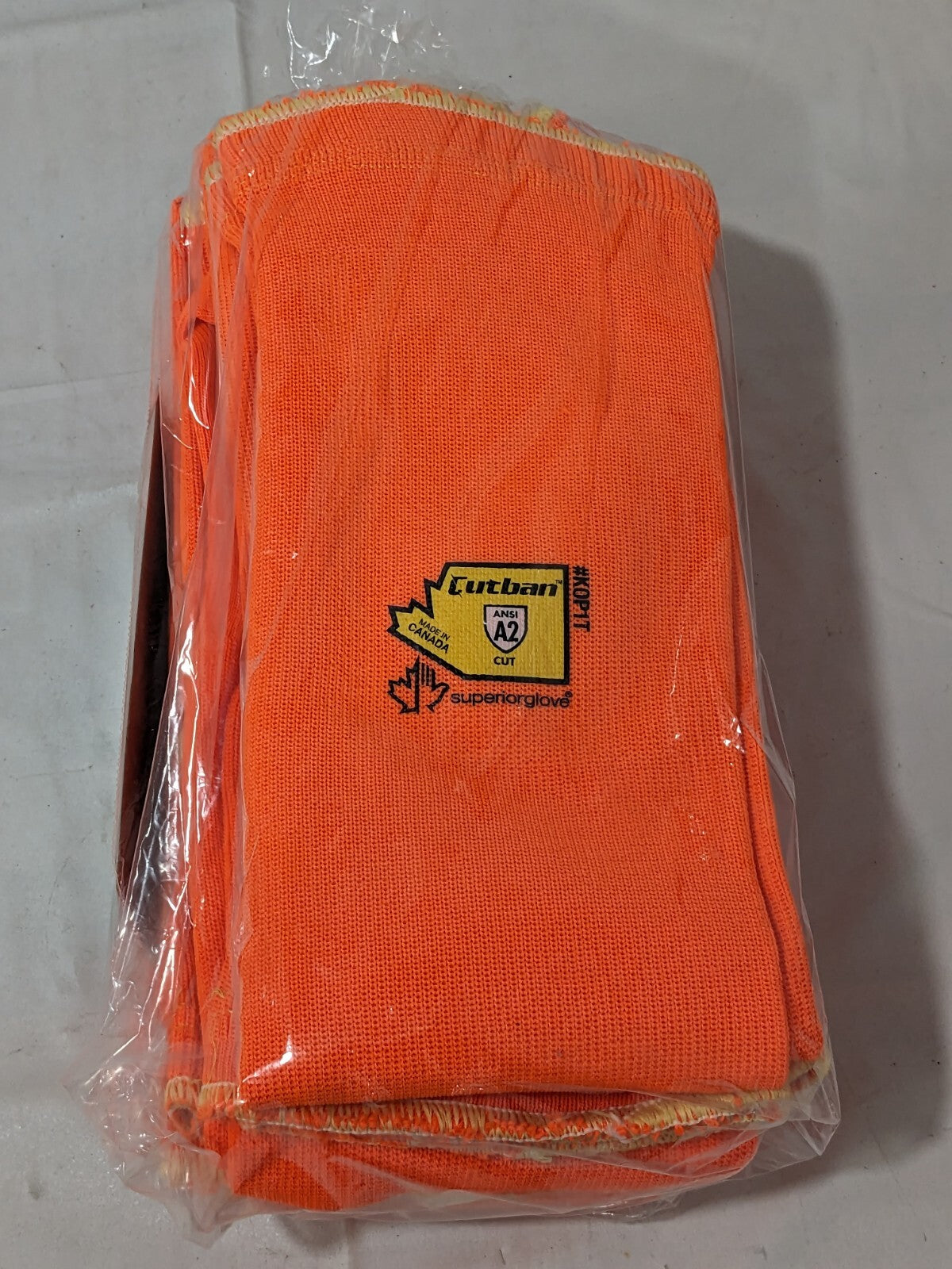 Superior Glove Cut-Resistant Sleeve, Sz M, Hi-Vis Orange, 6 Pairs KOP1T22TH-M