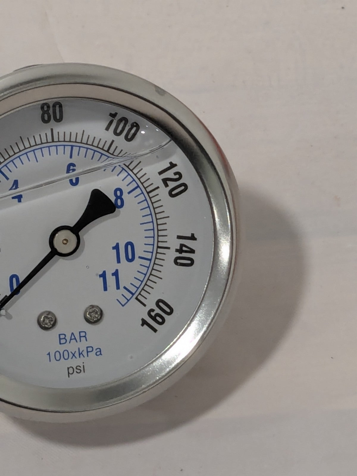 Pressure Gauge: 2-1/2" Dial Dia, 0 Min psi, 160 Max psi, 1/4", NPT 202L-254F