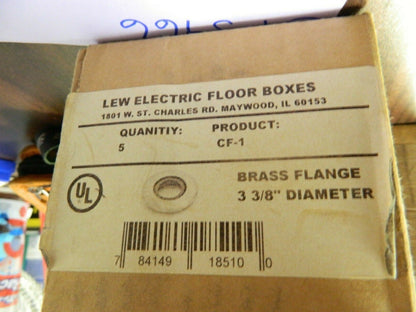 Lew Electric  Brass Flange Fittings QTY 5 CF-1