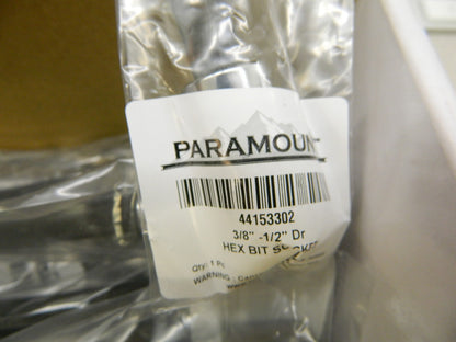 PARAMOUNT Hand Hex Bit Socket: 1/2" Drive, 3/8" Hex Qty 20 PAR-12HBS-38