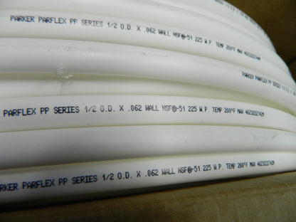 PARKER 3/8" ID x 1/2" OD, 1/16" Wall Thickness, 250' Long, Polypropylene Tube