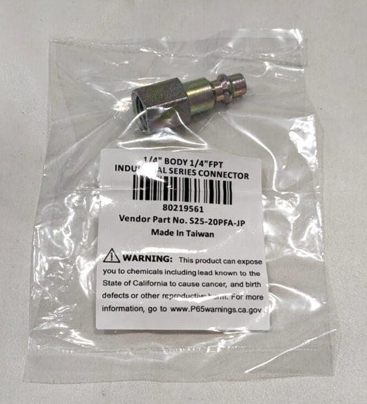 Pneumatic Hose Male Connector  1/4" FNPT x 1/4" Body 80219561