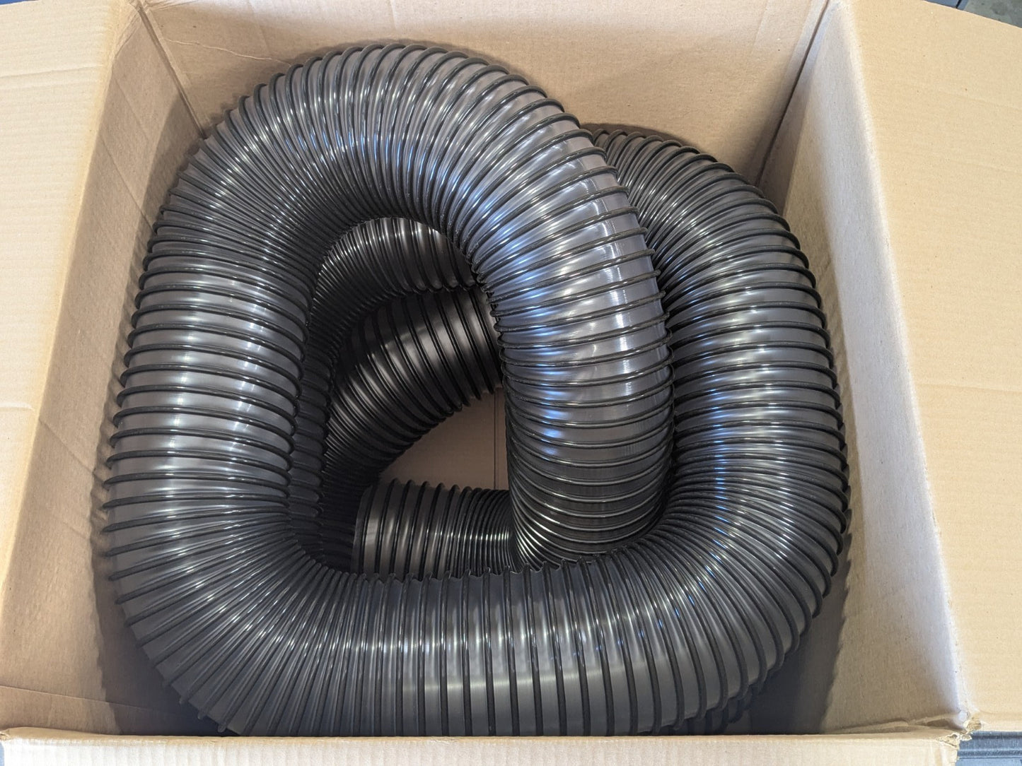 Flexaust 25 Ft. Vacuum Duct Hose Flex Tube-PV Clear / Black 6 In. ID. 3504060000