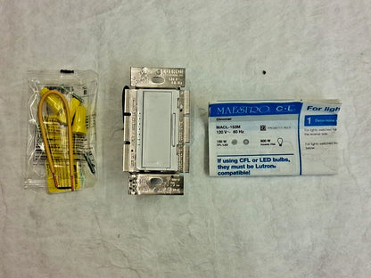 Lutron Mastero LED Dimmer Switch For Dimmable LED Bulbs 150W MACL-153MH-WH
