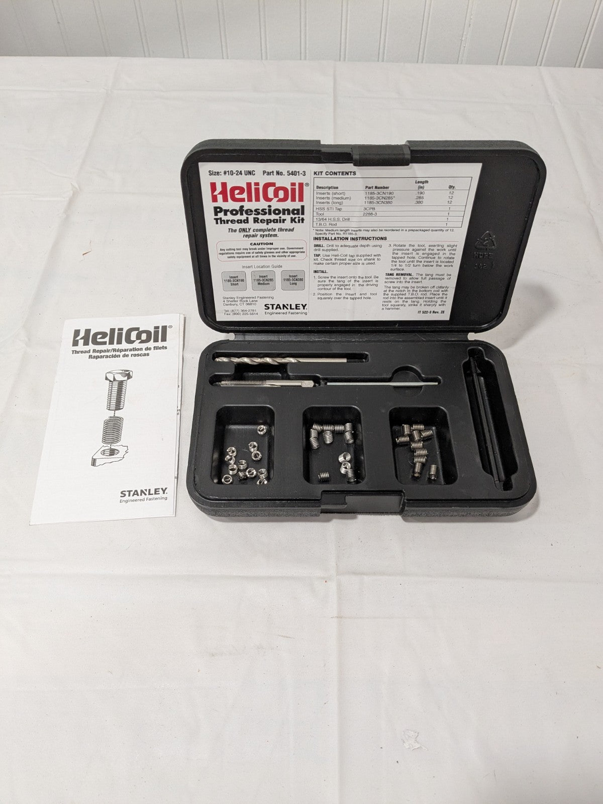 HELI-COIL Thread Repair Kit: Threaded Insert 5401-3 INCOMPLETE