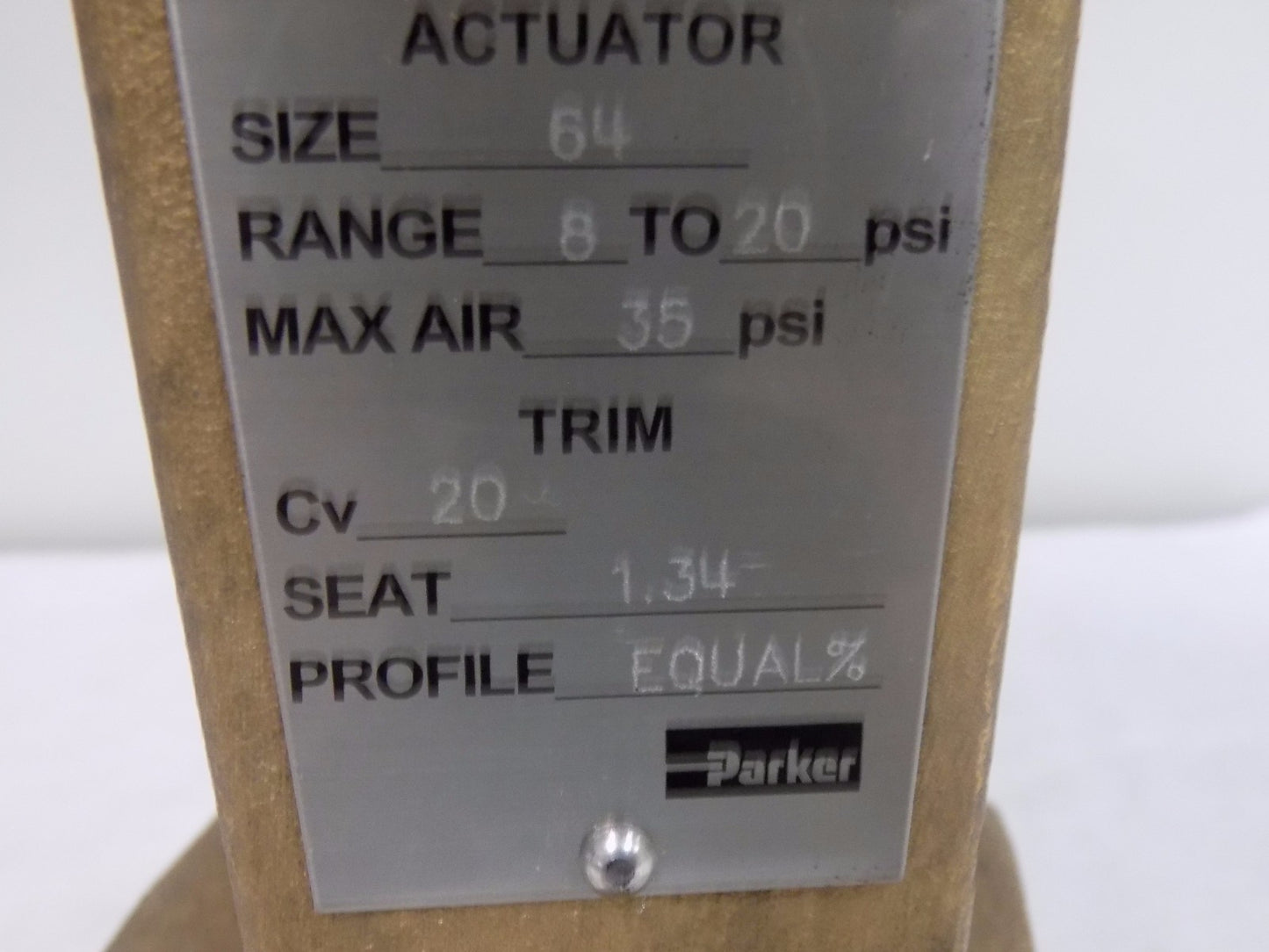 Parker Modulating Control Valve 1-1/4" Port 8-20 Psi Reduction Range #M315-52