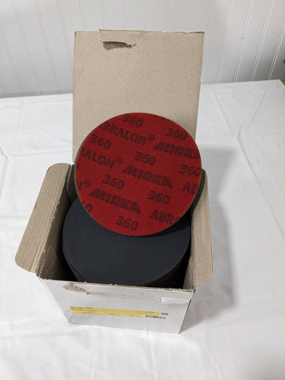 Mirka Abralon 6" 360 Grit Silicon Carbide Hook-and-Loop Discs Qty 20 8A-241