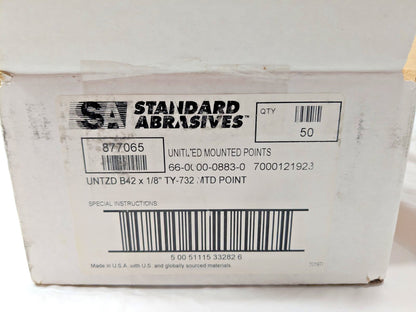 Standard Abrasives Unitized Mounted Points B42 x 1/8" TY-732 QTY 50 PCS 877
