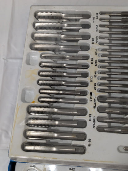 110 Piece Tap & Die Set #4-40 to 3/4-16 Taps NPT, UNC & UNF 03959137