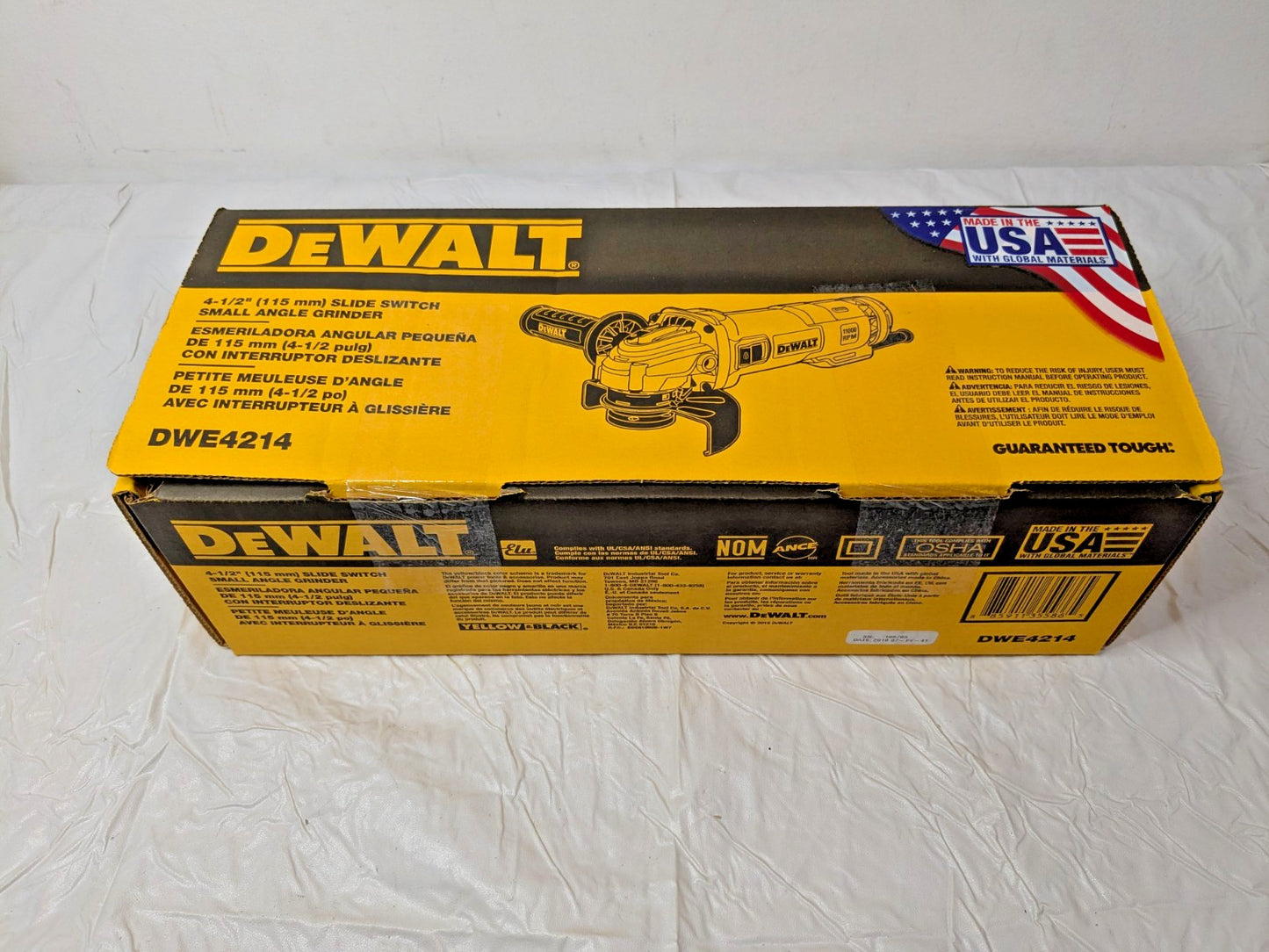 DEWALT Slide Switch Small Angle Grinder 4-1/2" (115mm) DWE4214