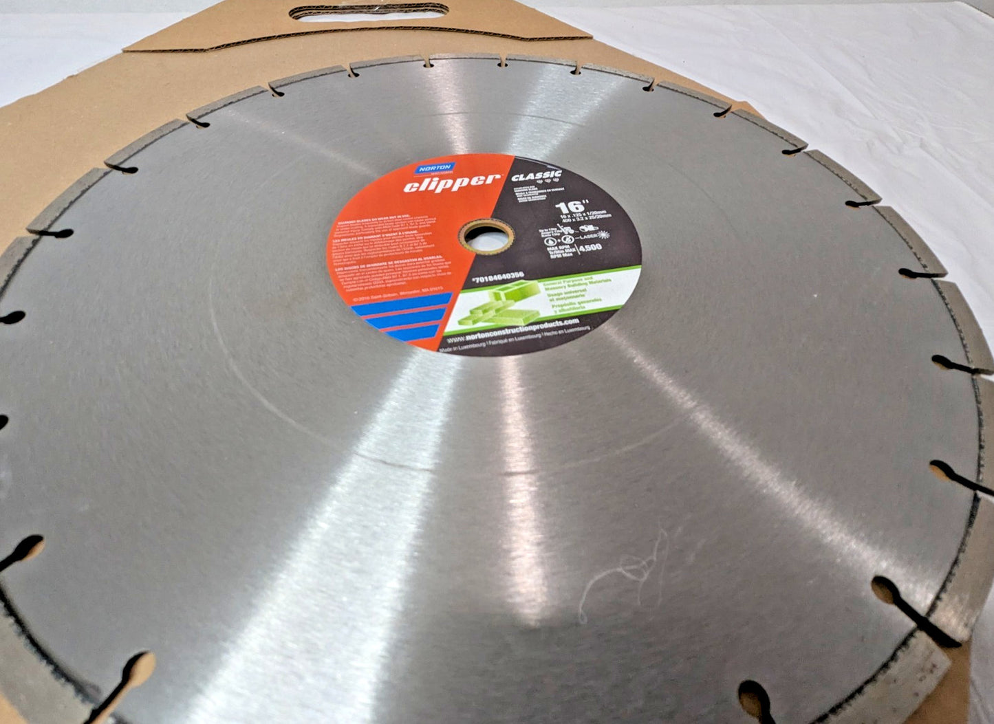 Norton Clipper Classic Segmented Blade 16" x .125" x 1"/20 mm 70184640356