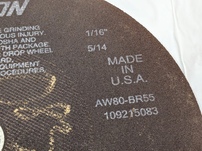 Norton 10" Aluminum Oxide Cutoff Wheel 80G 1/16" Thick X 5/8" Arb