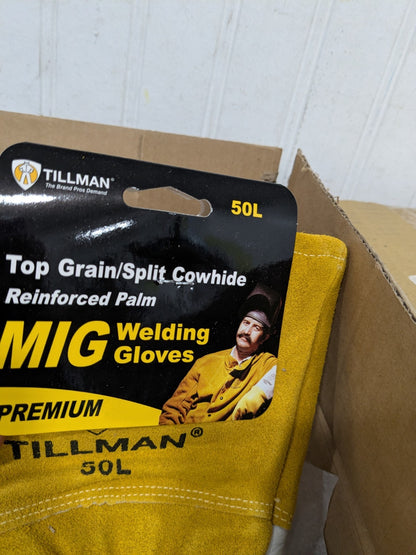 TILLMAN Welding/Heat Protective Glove 4" Cuff, Cowhide, SZ L  6 Pairs 50L