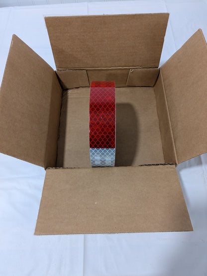 3M 1-1/2" Wide, Red/White Reflective OSHA Conspicuity Tape 7100175825