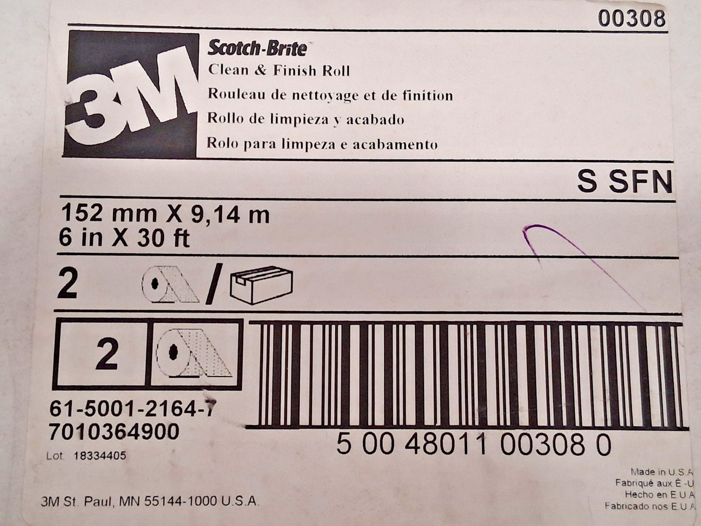3M Non-Woven Silicone Carbide Roll 6" Wide 30ft Long 7010364900