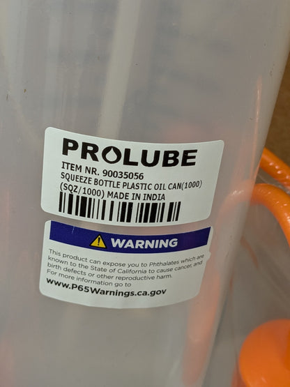 Pro-Lube Squeeze Bottle Oil Cans - 32Oz (1000ml) Box of 16 SQZ/1000