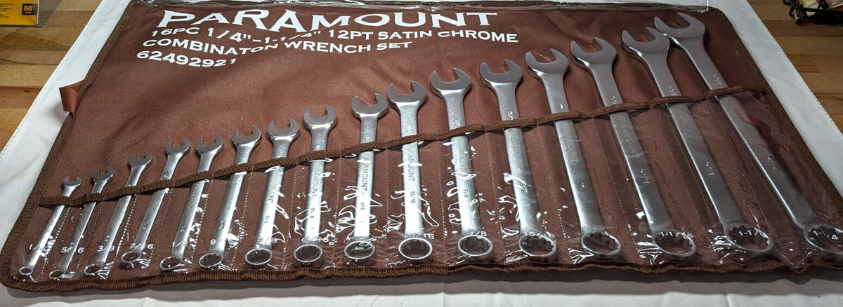 PARAMOUNT 16pc Combination Wrench Set  1/4" - 1-1/4"  12PT  022-16SSET