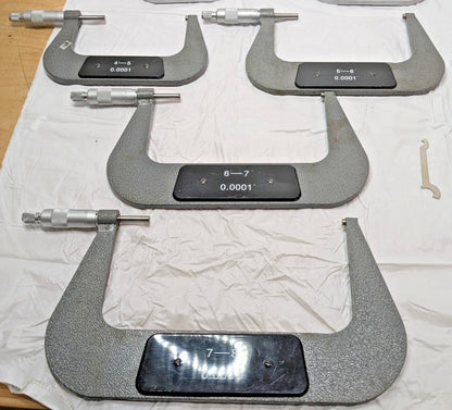 12 PCS Mechanical Outside Micrometer Set 0 - 12" Range W/O Standards INCOMPLETE