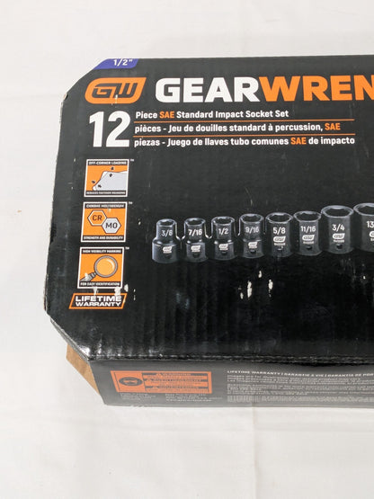 GEARWRENCH 12 Piece Socket Set: Standard & Impact, 1/2" Drive 84931N
