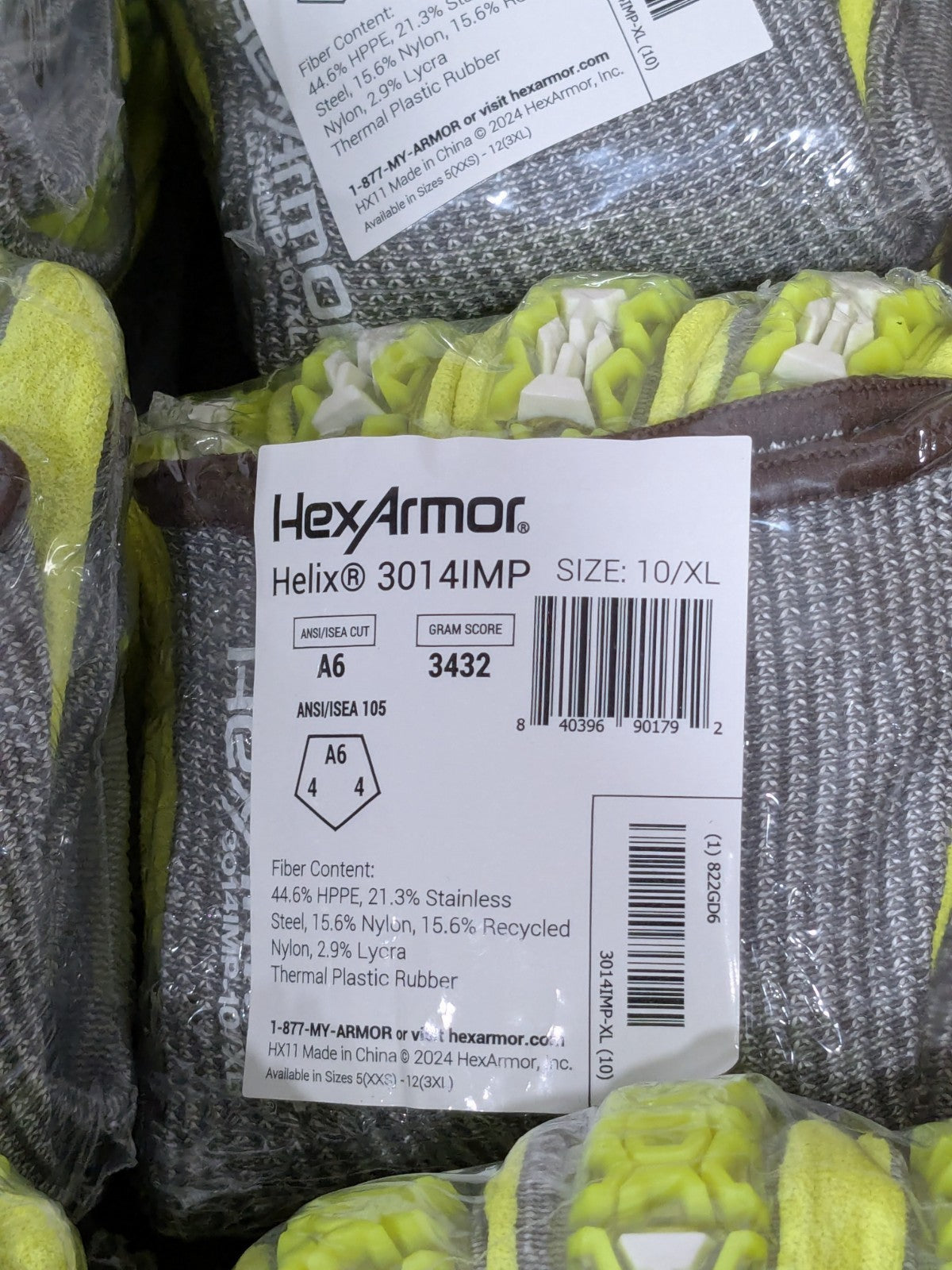 HexArmor Cut & Puncture & Impact-Resistant Gloves Size XL 12 Pairs 3014IMP-XL