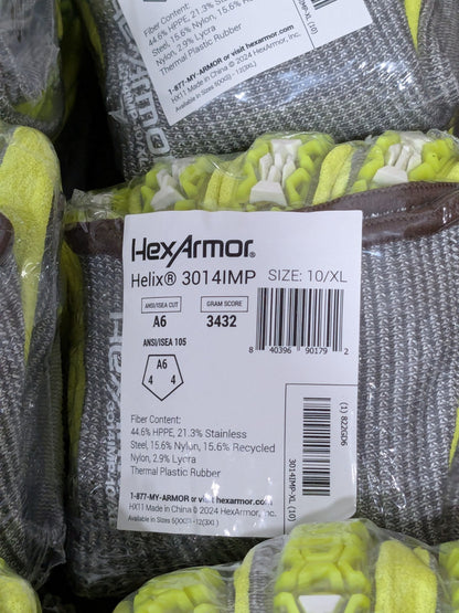 HexArmor Cut & Puncture & Impact-Resistant Gloves Size XL 12 Pairs 3014IMP-XL