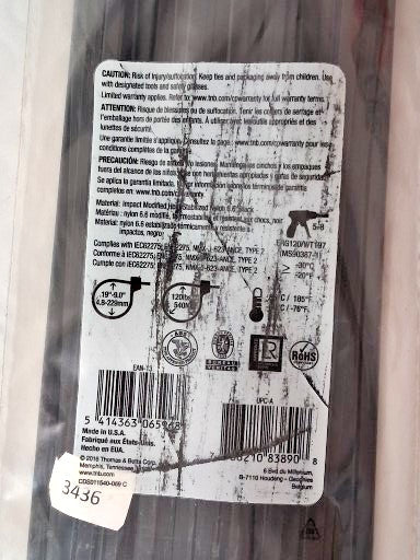Thomas & Betts Nylon Standard Cable Ties 30" 0.27" Dia QTY 50 TY529MX