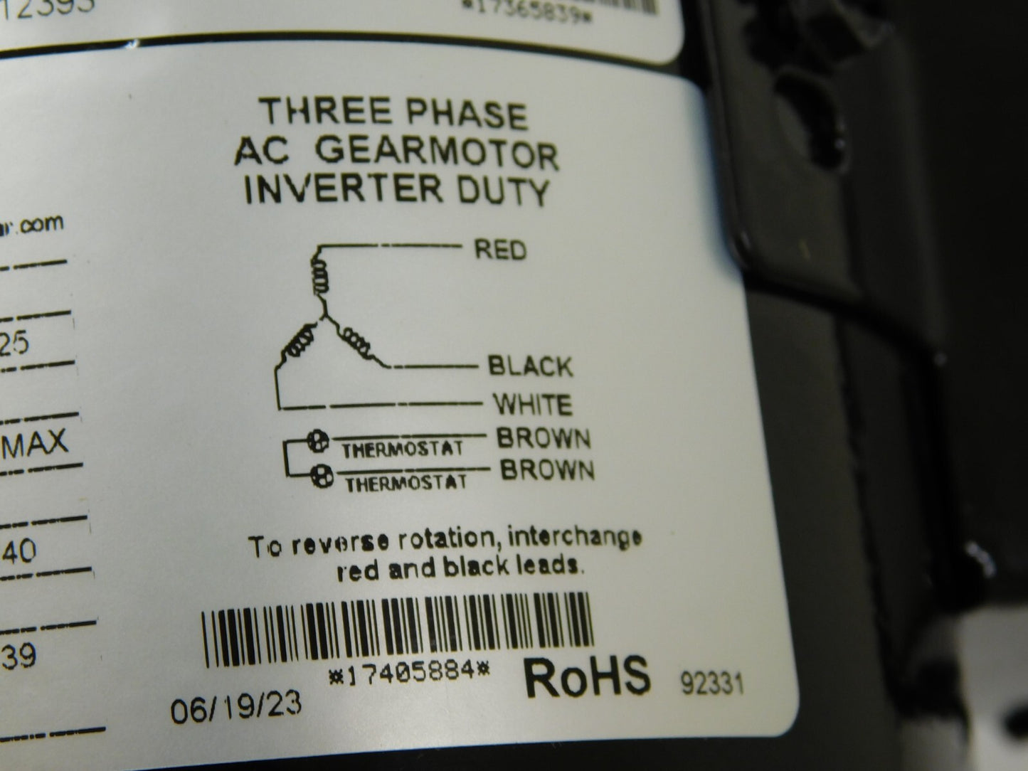 BISON GEAR 3-Phase Inverter Duty Gear Motor 230V 60Hz 027-756-4410 PARTS/REPAIR