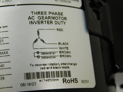 BISON GEAR 3-Phase Inverter Duty Gear Motor 230V 60Hz 027-756-4410 PARTS/REPAIR
