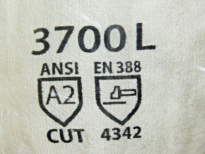 12 PAIRS Cordova Cut & Puncture Resistant Gloves White Size Large 3700L