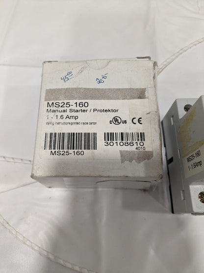 AUTOMATION DIRECT MANUAL STARTER / PROTECTOR 1-1.6 AMP MS25-160