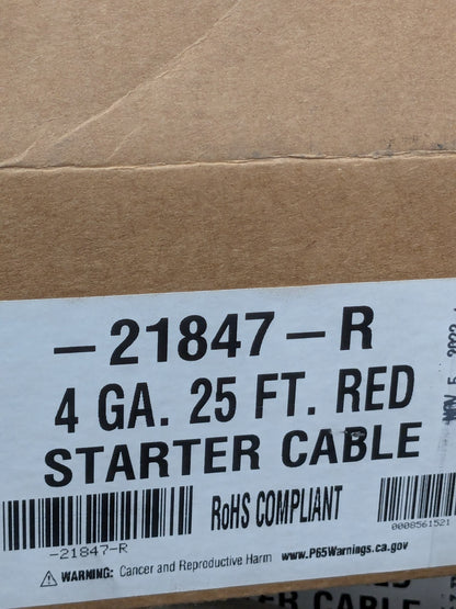 EastPenn 4 Gauge Top Post Cable Red, 25" Long -21847-R