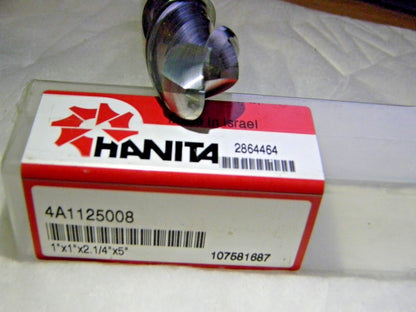Hanita 1" x 1" x 2-1/4" x 5" 2 Flute Ball Nose Carbide End Mill  4A1125008