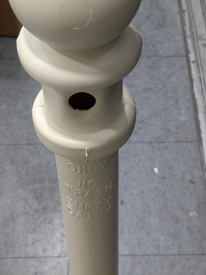 Eagle 2 Gal Galvanized Steel w/Polyethylene Tube Cigarette Receptacle 1202BEI