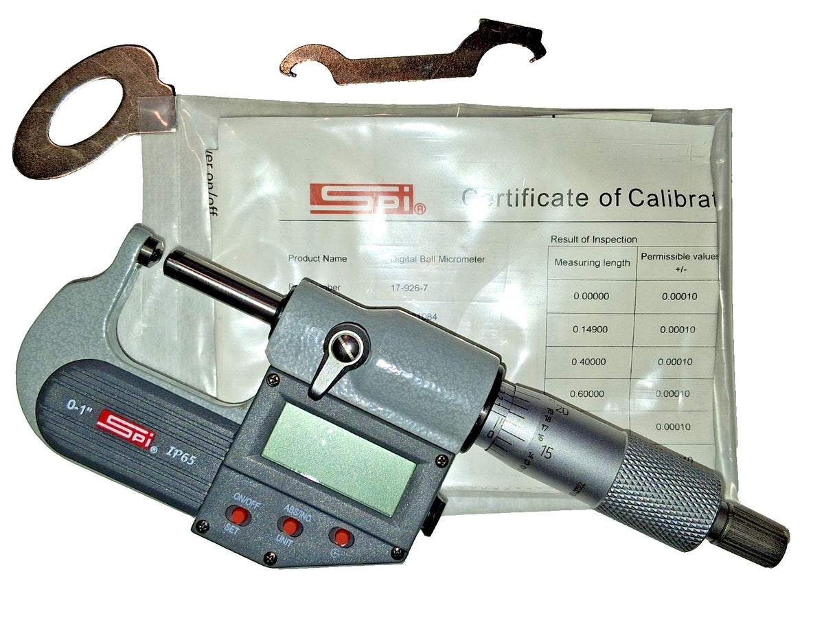 SPI Electronic Ball Micrometer w/ Certificate IP65 17-926-7