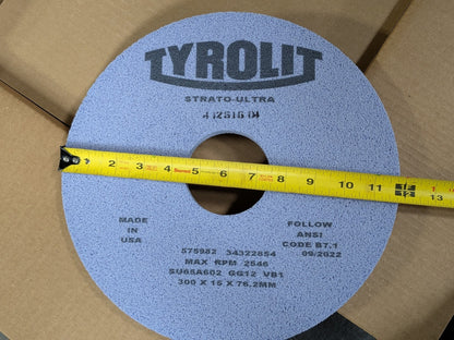 LOT OF 13 Tyrolit Strato-Ultra Grinding Wheel 300mm x 15mm x 76.2mm 2546 Max RPM