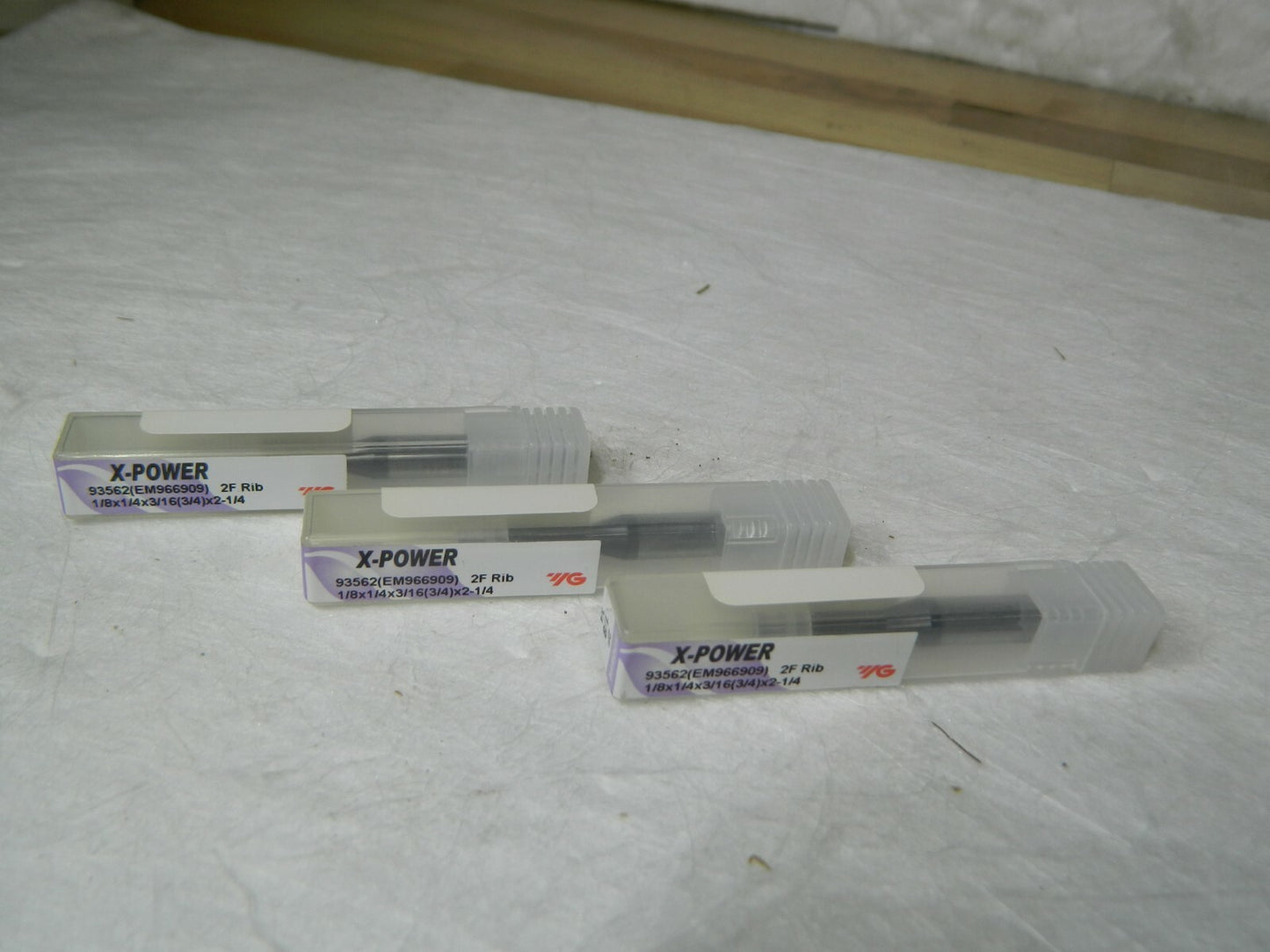 YG-1 EM966 X-Power Reg Length End Mill 1/8 x 1/4 x 3/16 x 2-1/4 Qty 3 93562