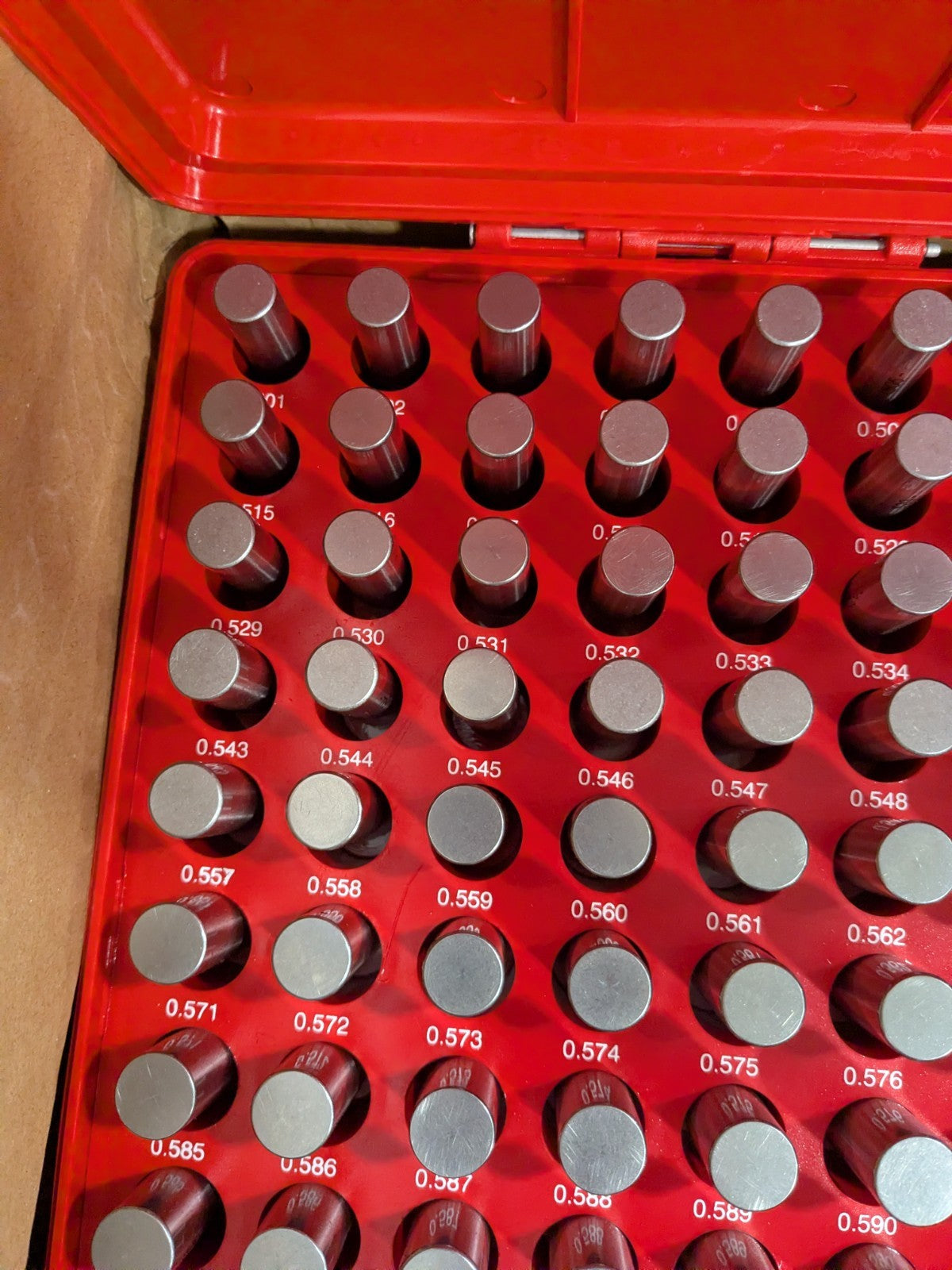 Class ZZ Plug Gage Set: 0.501 to 0.625" Range, 125 Pc 616-81316