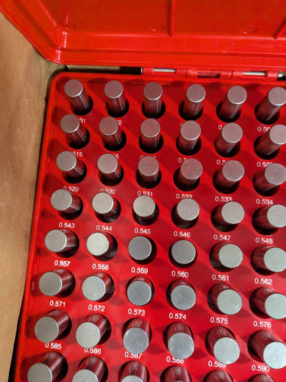 Class ZZ Plug Gage Set: 0.501 to 0.625" Range, 125 Pc 616-81316