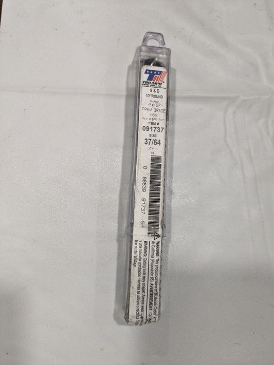 TTD 37/64 Diameter T9 HSS Drill, Black and Bright Finish 091737