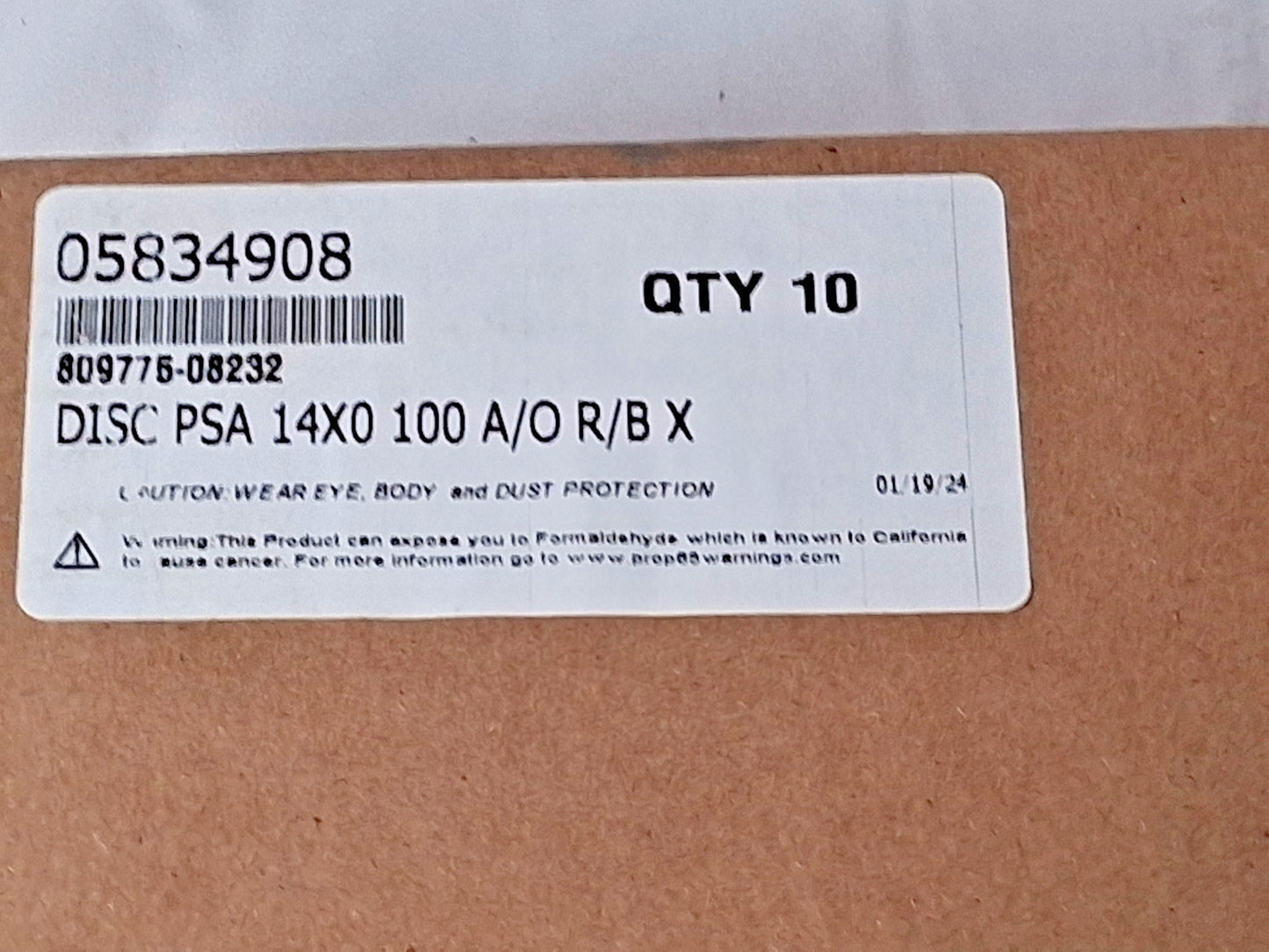 Professional 14" Dia Aluminum Oxide PSA Discs QTY10 100 Grit 05834908