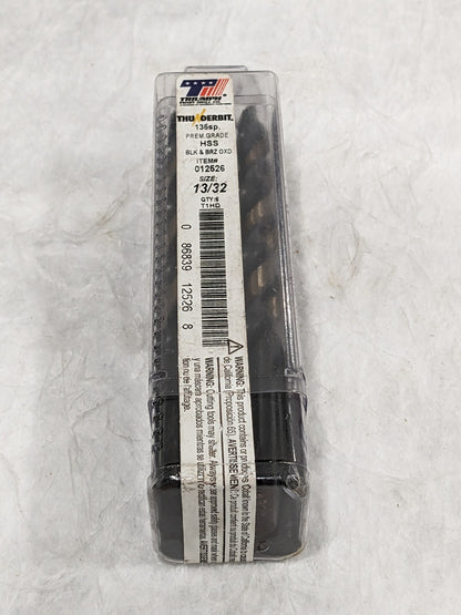 Triump Twist Jobber Drill: 13/32" Dia, 135 deg Point, HSS Qty 6 012526