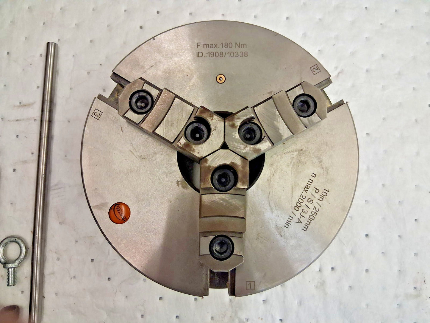 Hertel 3 Jaw Manual Self Centering 10" Lathe Chuck 1-201-1000